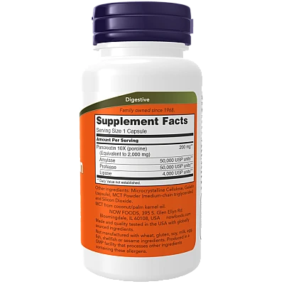 פנקראטין 2000 מימון 200 מ"ג 100 כמוסות - מבית NOW FOODS