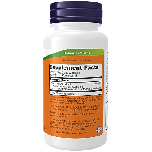 פסיפלורה 350 מ"ג - 90 כמוסות מבית NOW FOODS