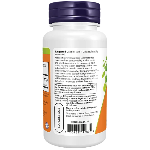 פסיפלורה 350 מ"ג - 90 כמוסות מבית NOW FOODS