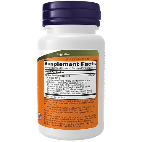 פרוביוטיקה קלינית 50+ פורמולה 60 כמוסות - מבית NOW FOODS פרוביוטיקה קלינית 50+ פורמולה 60 כמוסות - מבית NOW FOODS