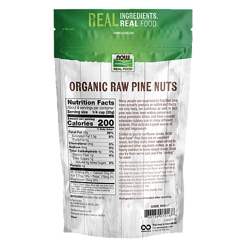 צנוברים אורגני גולמי 227 גרם - מבית NOW FOODS