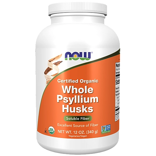 קליפות פסיליום מלאות כאורגני 340 גרם - מבית NOW FOODS