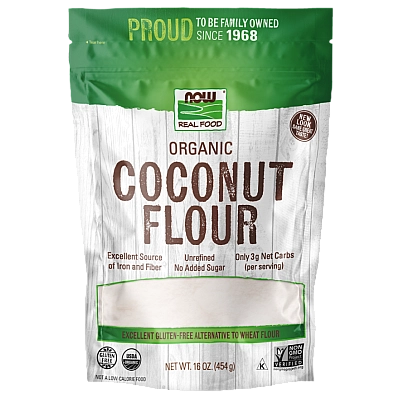 קמח קוקוס אורגני 454 גרם - מבית NOW FOODS