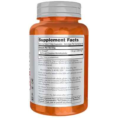 קרי-אלקלין קריאטין 120 כמוסות - מבית NOW FOODS