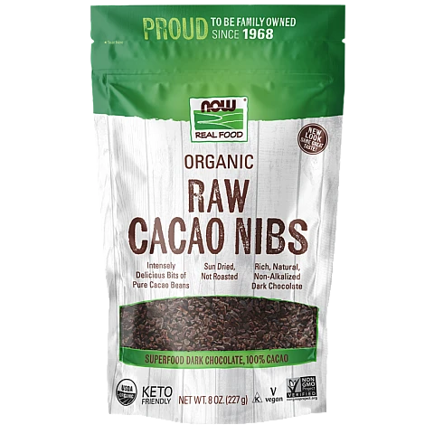 שבבי קקאו אורגני גולמי 227 גרם - מבית NOW FOODS שבבי קקאו אורגני גולמי 227 גרם - מבית NOW FOODS