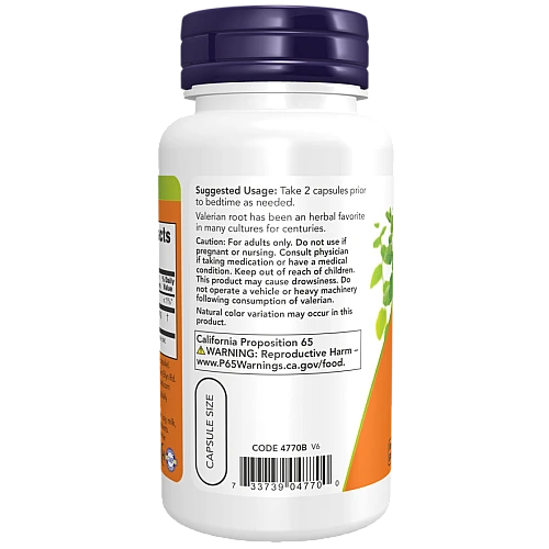 שורש ולריאן 500 מ"ג 100 כמוסות - מבית NOW FOODS