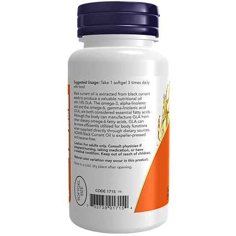 שמן דומדמניות שחורות 500 מ"ג 100 כמוסות - מבית NOW FOODS