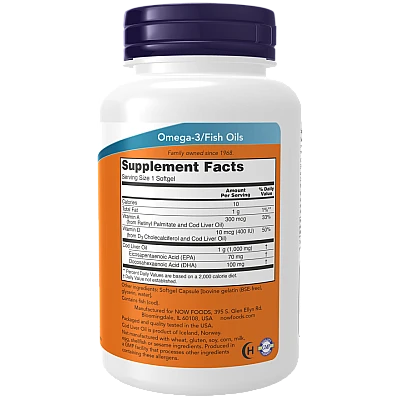 שמן כבד בקלה 1000 מ"ג 90 כמוסות - מבית NOW FOODS