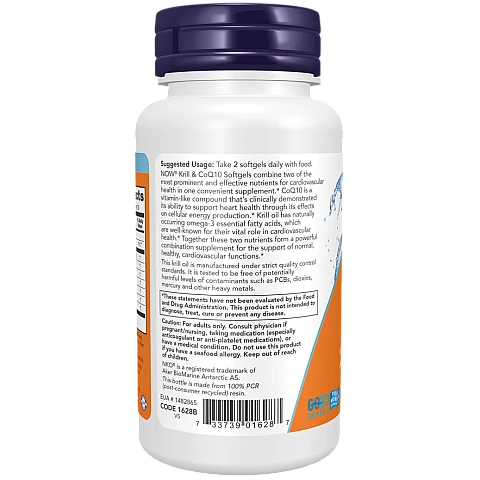 שמן קריל ו-CoQ10 קו-אנזים 60 כמוסות - מבית NOW FOODS שמן קריל ו-CoQ10 קו-אנזים 60 כמוסות - מבית NOW FOODS