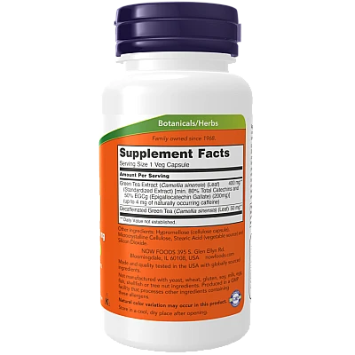 תה ירוק EGCg שורף שומן טבעי 400 מ"ג 90 כמוסות - מבית NOW FOODS