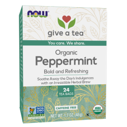  תה מנטה אורגני נטול קפאין 24 שקיקי תה - מבית NOW FOODS