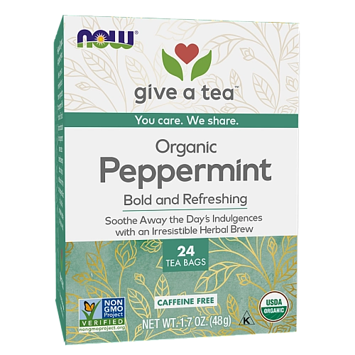 תה מנטה אורגני נטול קפאין 24 שקיקי תה - מבית NOW FOODS