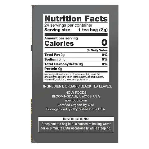 תה שחור אורגני 24 שקיקי תה - מבית NOW FOODS תה שחור אורגני 24 שקיקי תה - מבית NOW FOODS