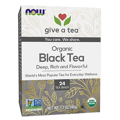 תה שחור אורגני 24 שקיקי תה - מבית NOW FOODS