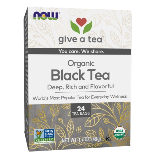 תה שחור אורגני 24 שקיקי תה - מבית NOW FOODS