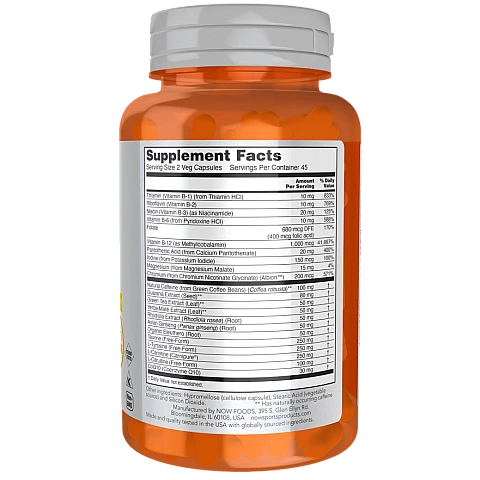 תוסף אנרגיה 90 כמוסות - מבית NOW FOODS תוסף אנרגיה 90 כמוסות - מבית NOW FOODS