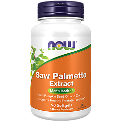 תמצית דקל ננסי עם שמן גרעיני דלעת 160 מ"ג 90 כמוסות - מבית NOW FOODS