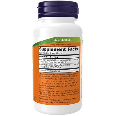 תמצית קליפת עץ אורן 240 מ"ג 90 כמוסות - מבית NOW FOODS