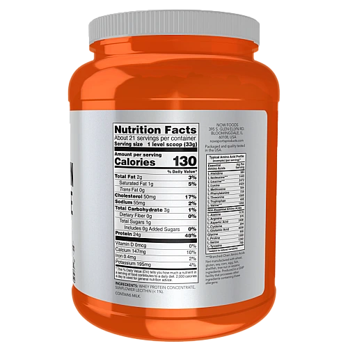 תרכיז אבקת חלבון מי גבינה ללא טעם 680 גרם - מבית NOW FOODS