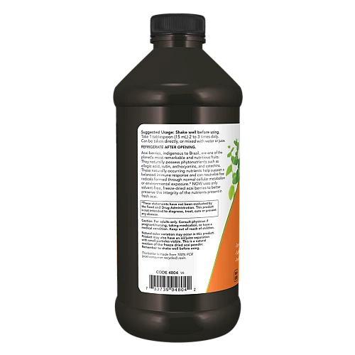 תרכיז נוזל אסאי 500 מ"ג 473 מ"ל - מבית NOW FOODS