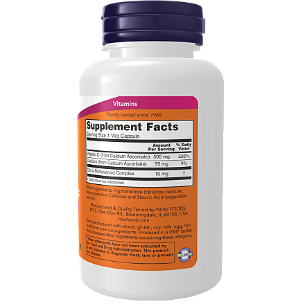 C-500 סידן אסקורבט 100 כמוסות - מבית NOW FOODS