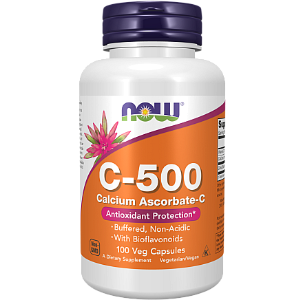 C-500 סידן אסקורבט 100 כמוסות - מבית NOW FOODS