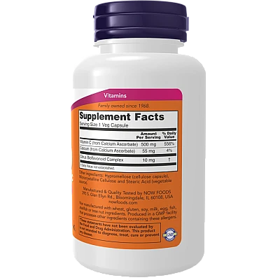 C-500 סידן אסקורבט-C - תכולה 250 כמוסות - מבית NOW FOODS