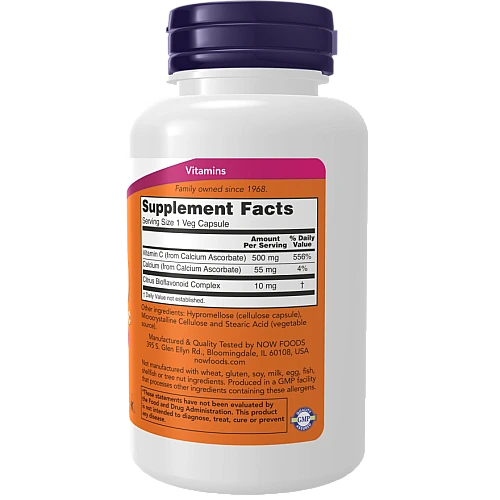 C-500 סידן אסקורבט-C - תכולה 250 כמוסות - מבית NOW FOODS