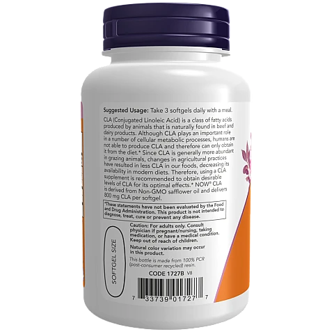 CLA כמות למנה 800 מ"ג 90 כמוסות - מבית NOW FOODS CLA כמות למנה 800 מ"ג 90 כמוסות - מבית NOW FOODS
