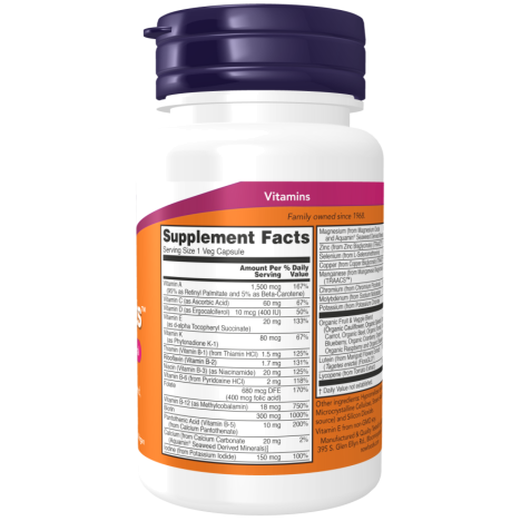 Daily Vits מולטי ויטמינים מינרלים דיילי ויטס 30 כמוסות - מבית NOW FOODS
