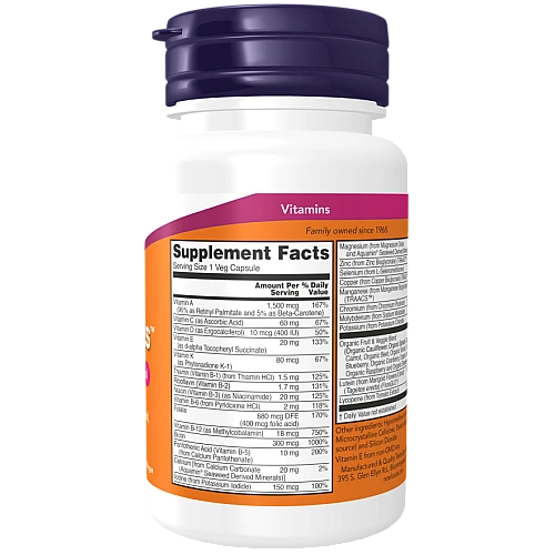 Daily Vits מולטי ויטמינים מינרלים דיילי ויטס 30 כמוסות - מבית NOW FOODS