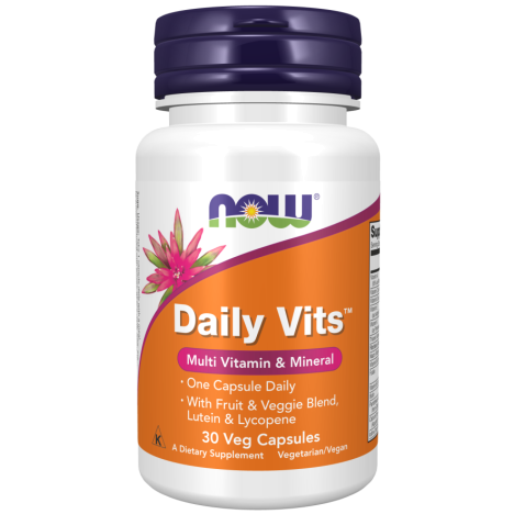 Daily Vits מולטי ויטמינים מינרלים דיילי ויטס 30 כמוסות - מבית NOW FOODS