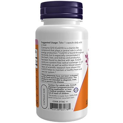 Q10 קו-אנזים 200 מ"ג 60 כמוסות - מבית NOW FOODS