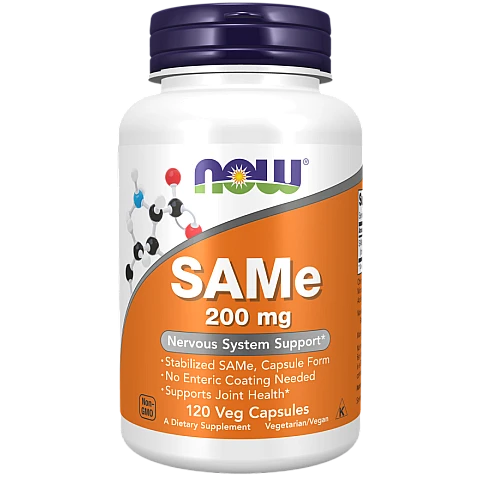 SAMe (ס-אדנוזיל-ל-מתיונין) 200 מ"ג 120 כמוסות - מבית NOW FOODS SAMe (ס-אדנוזיל-ל-מתיונין) 200 מ"ג 120 כמוסות - מבית NOW FOODS