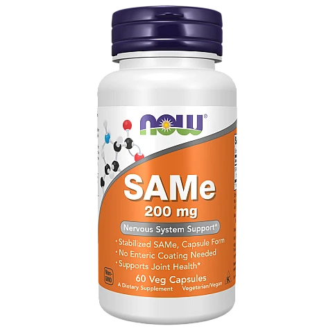 SAMe (ס-אדנוזיל-ל-מתיונין) 200 מ"ג 60 כמוסות - מבית NOW FOODS SAMe (ס-אדנוזיל-ל-מתיונין) 200 מ"ג 60 כמוסות - מבית NOW FOODS