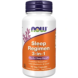 Sleep Regimen לטיפול בהפרעות שינה 90 כמוסות - מבית NOW FOODS