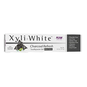 XyliWhite משחת שיניים ג'ל פחם מרענן מנטה 181 גרם - מבית NOW FOODS