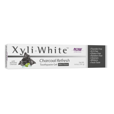 XyliWhite משחת שיניים ג'ל פחם מרענן מנטה 181 גרם - מבית NOW FOODS
