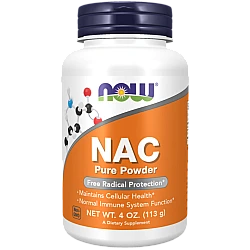 אבקת NAC טהורה N-אצטיל ציסטאין 113 גרם - מבית NOW FOODS