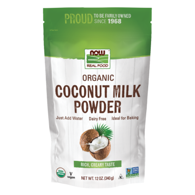 אבקת חלב קוקוס אורגני ללא שומן 340 גרם - מבית NOW FOODS