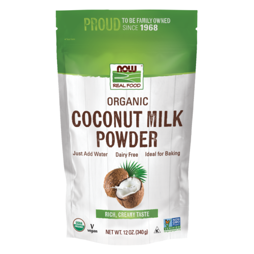 אבקת חלב קוקוס אורגני ללא שומן 340 גרם - מבית NOW FOODS
