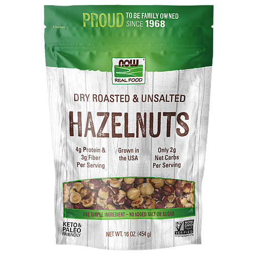 אגוזי לוז קלויים ולא מלוח 454 גרם - מבית NOW FOODS