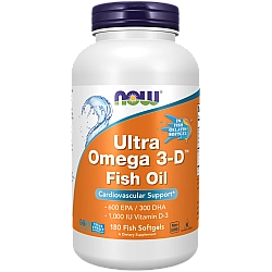 אולטרה אומגה D-3 תכולה 180 כמוסות - מבית NOW FOODS