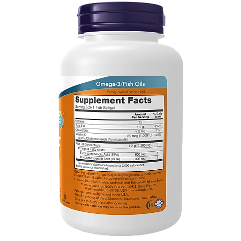 אולטרה אומגה D-3 תכולה 90 כמוסות - מבית NOW FOODS אולטרה אומגה D-3 תכולה 90 כמוסות - מבית NOW FOODS