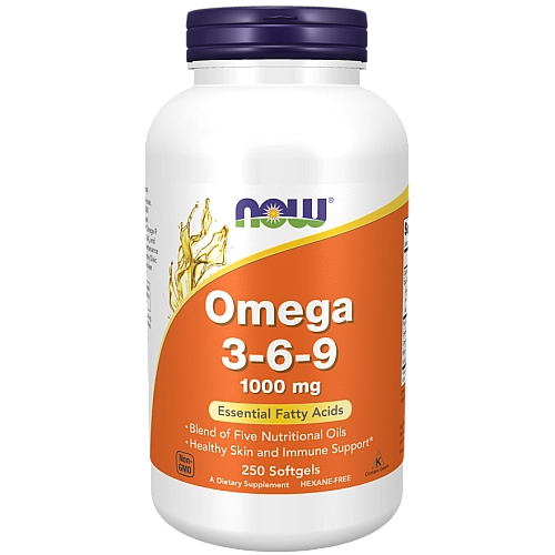 אומגה 3-6-9 מינון 1,000 מ"ג 250 כמוסות - מבית NOW FOODS