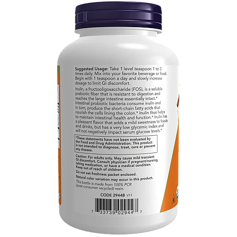 אינולין אורגני אבקת פרה-ביוטיקה 227 גרם - מבית NOW FOODS אינולין אורגני אבקת פרה-ביוטיקה 227 גרם - מבית NOW FOODS