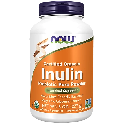 אינולין אורגני אבקת פרה-ביוטיקה 227  גרם - מבית NOW FOODS
