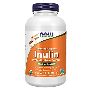 אינולין אורגני אבקת פרה-ביוטיקה 454 גרם - מבית NOW FOODS