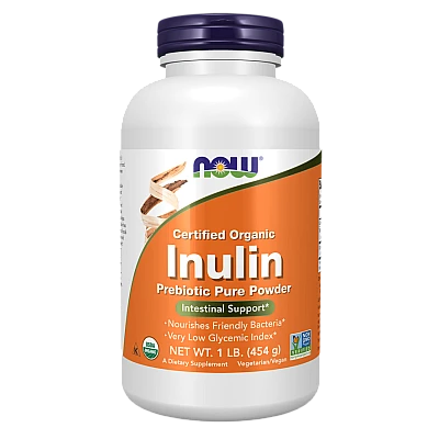 אינולין אורגני אבקת פרה-ביוטיקה 454 גרם - מבית NOW FOODS