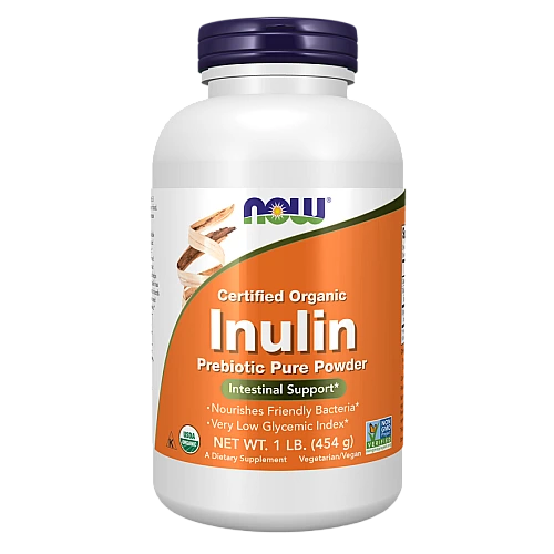 אינולין אורגני אבקת פרה-ביוטיקה 454 גרם - מבית NOW FOODS